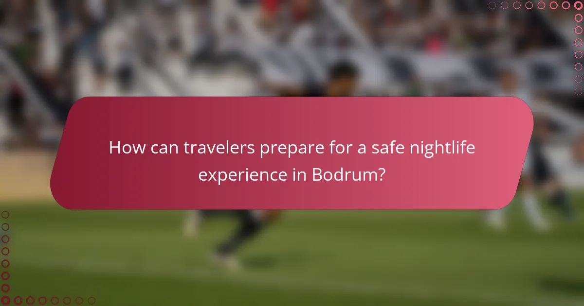 How can travelers prepare for a safe nightlife experience in Bodrum?