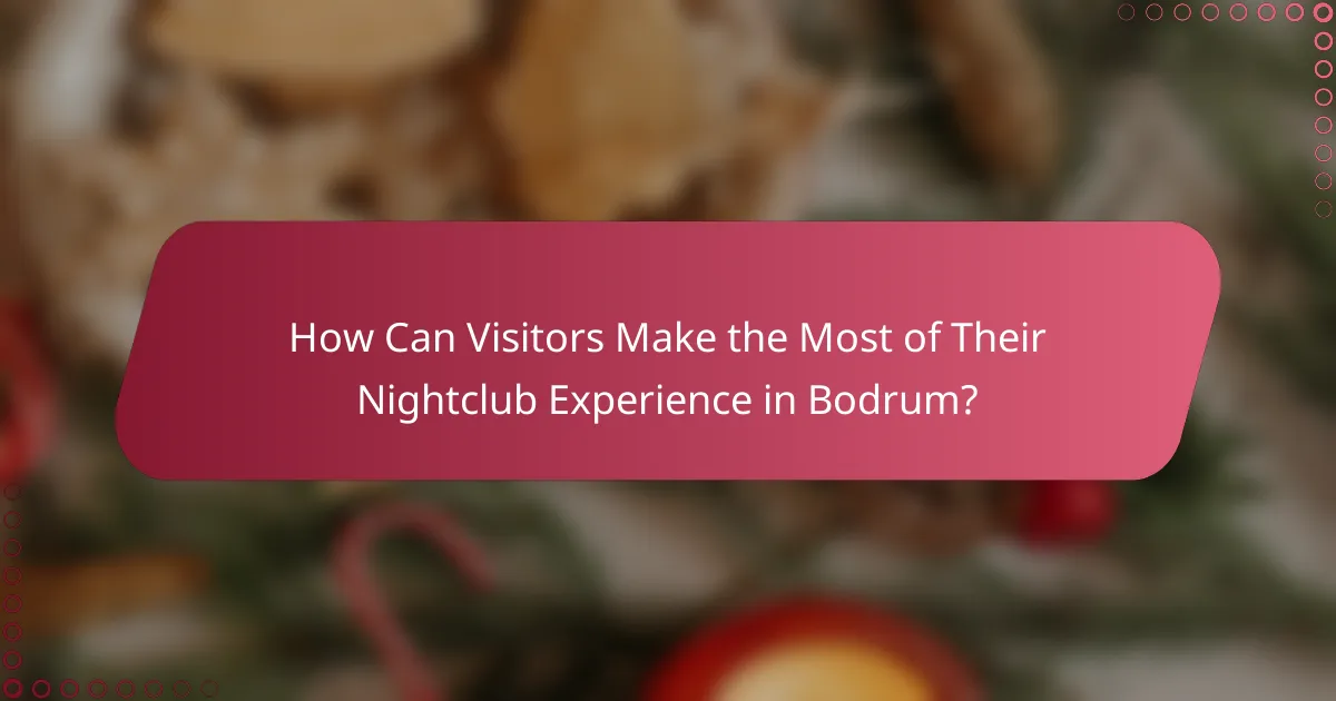 How Can Visitors Make the Most of Their Nightclub Experience in Bodrum?