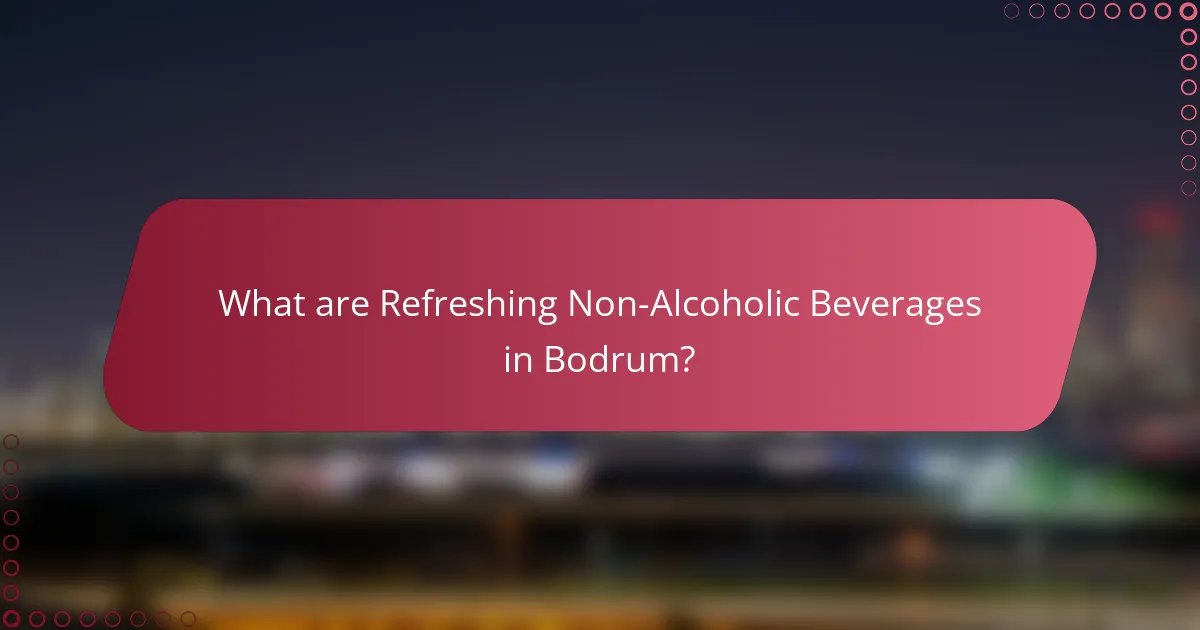 What are Refreshing Non-Alcoholic Beverages in Bodrum?