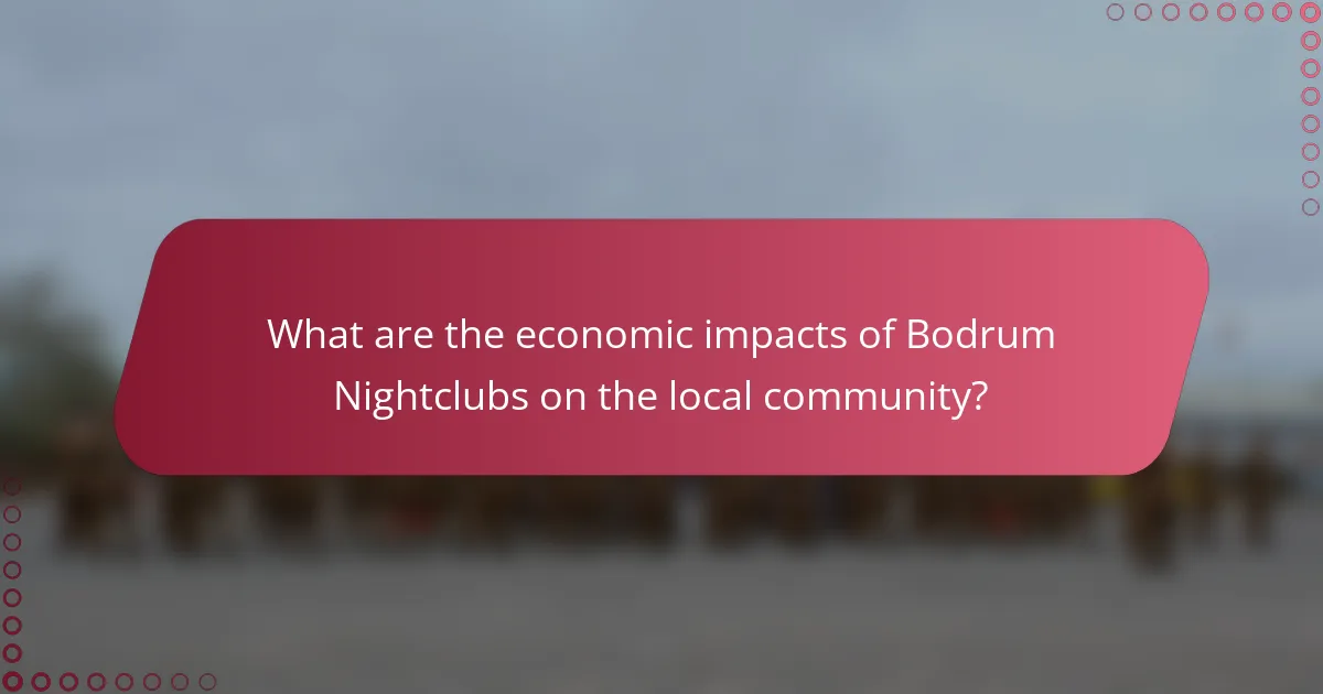 What are the economic impacts of Bodrum Nightclubs on the local community?