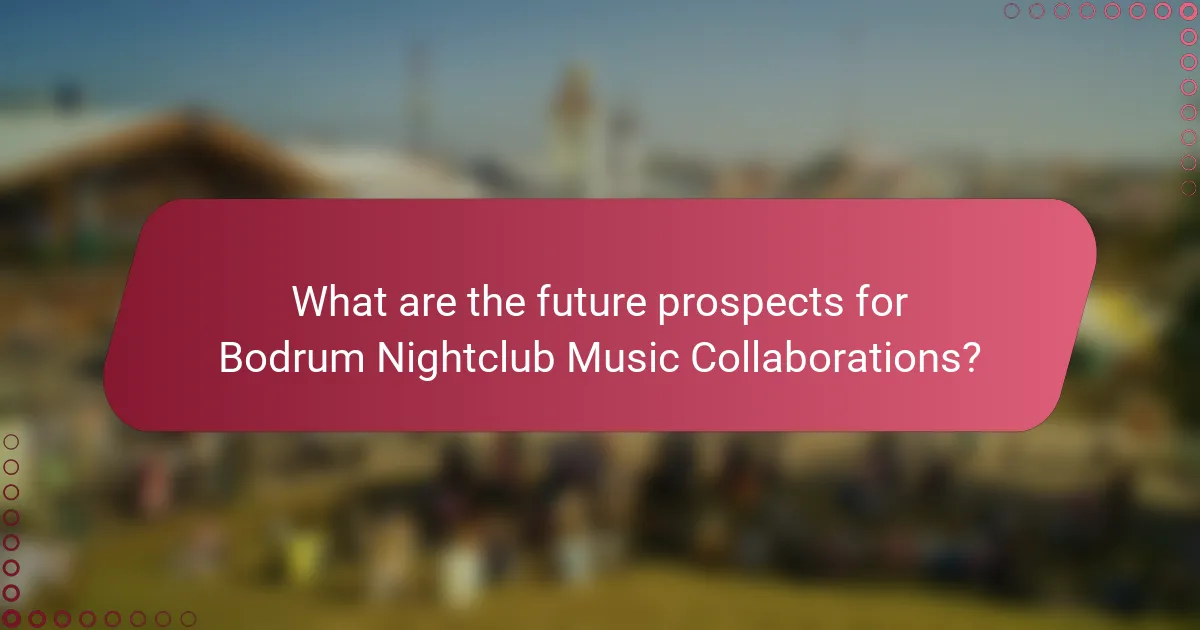 What are the future prospects for Bodrum Nightclub Music Collaborations?