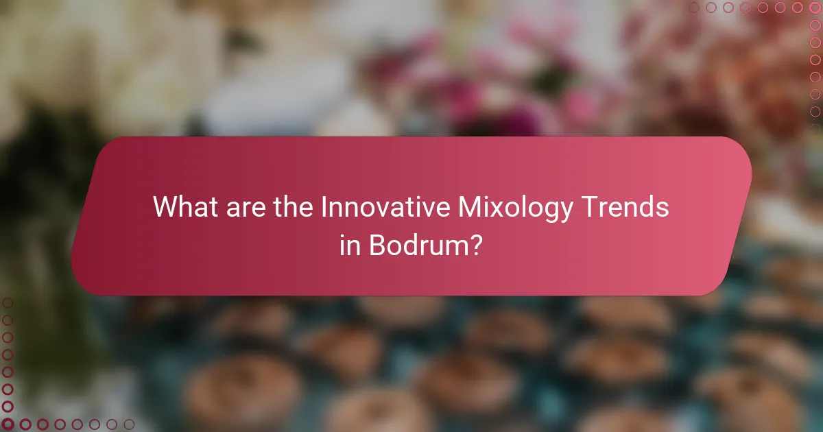 What are the Innovative Mixology Trends in Bodrum?