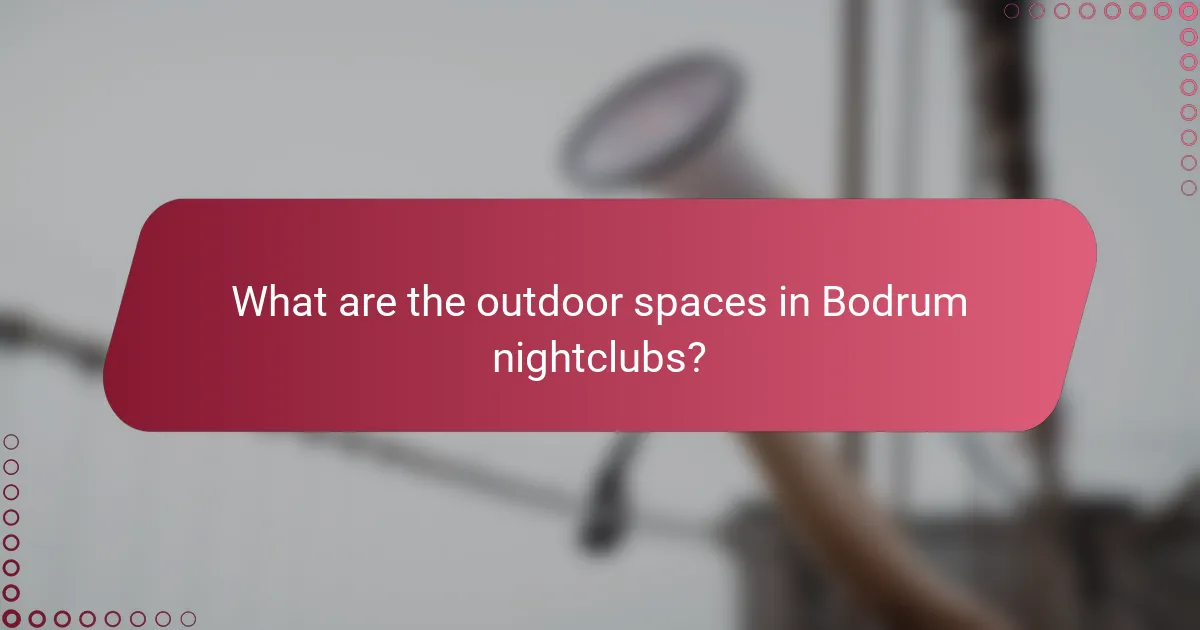 What are the outdoor spaces in Bodrum nightclubs?