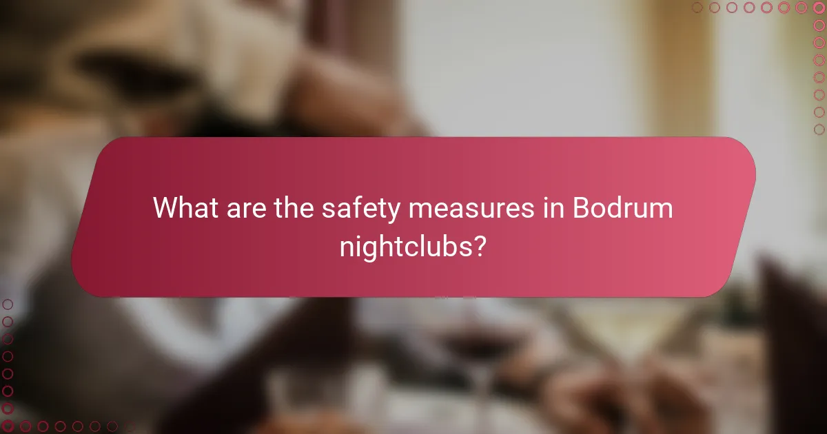 What are the safety measures in Bodrum nightclubs?