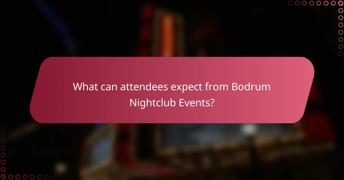 What can attendees expect from Bodrum Nightclub Events?