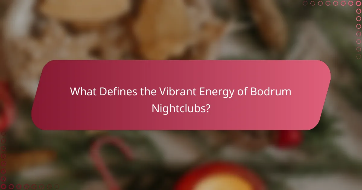 What Defines the Vibrant Energy of Bodrum Nightclubs?
