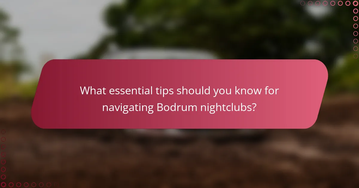 What essential tips should you know for navigating Bodrum nightclubs?