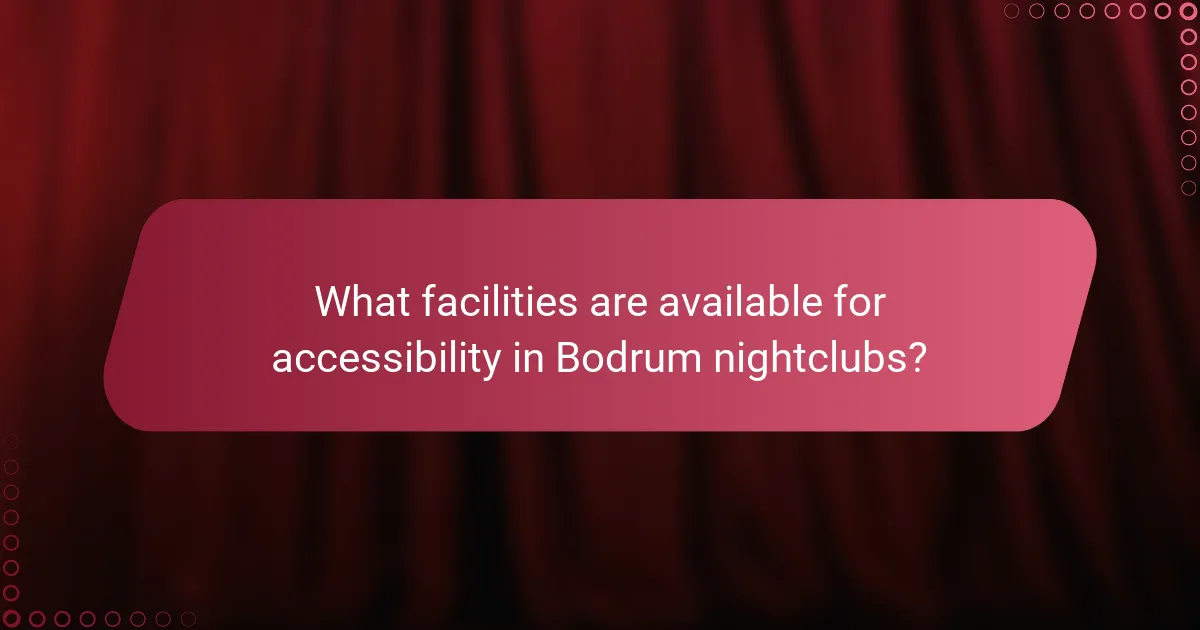 What facilities are available for accessibility in Bodrum nightclubs?
