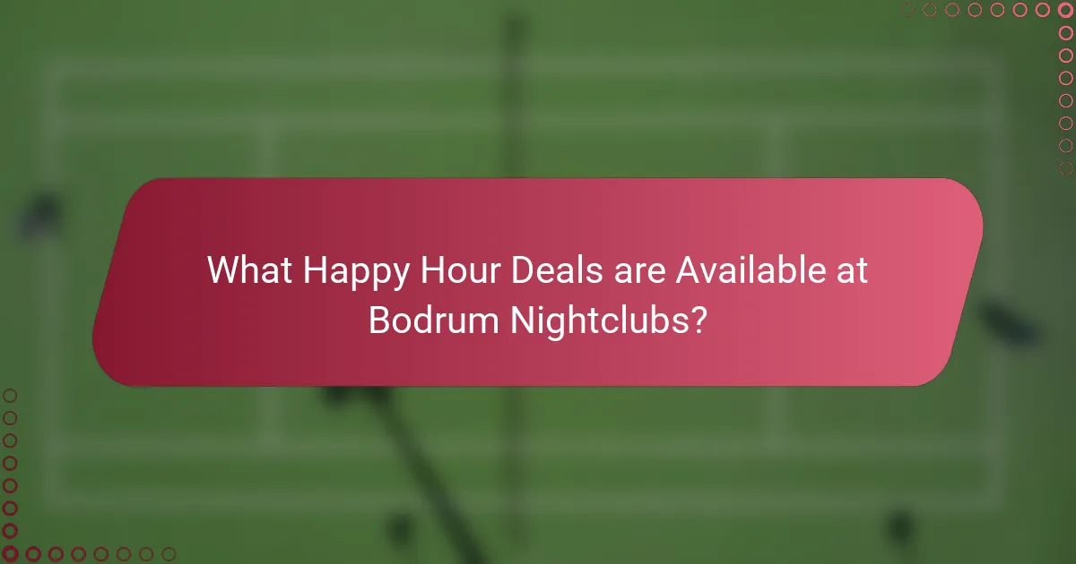 What Happy Hour Deals are Available at Bodrum Nightclubs?
