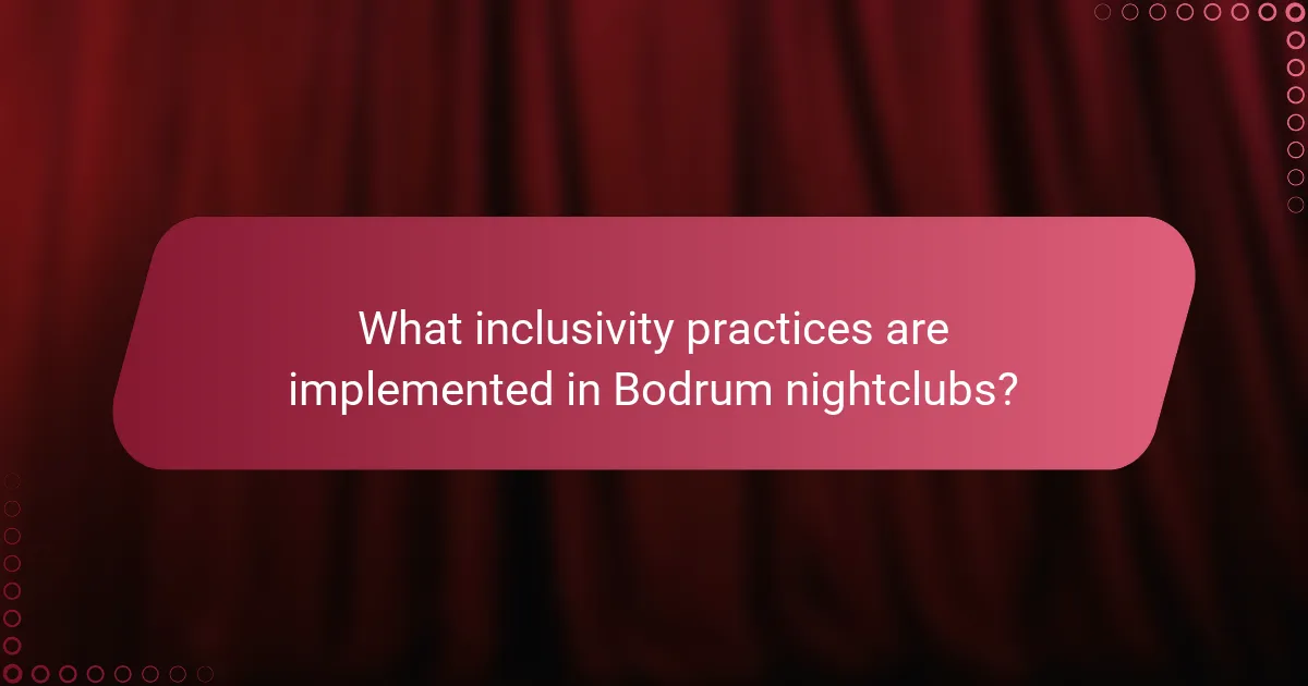 What inclusivity practices are implemented in Bodrum nightclubs?