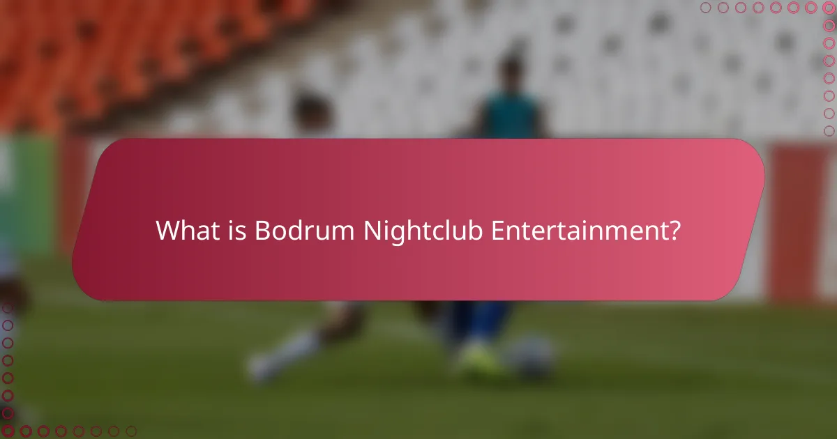 What is Bodrum Nightclub Entertainment?
