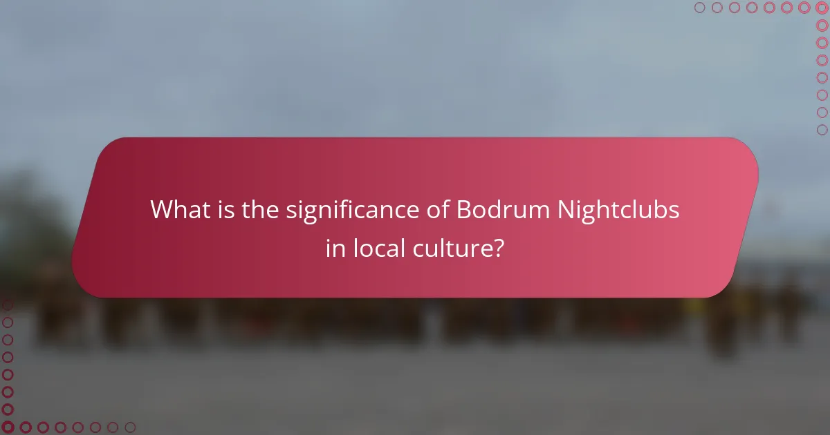 What is the significance of Bodrum Nightclubs in local culture?