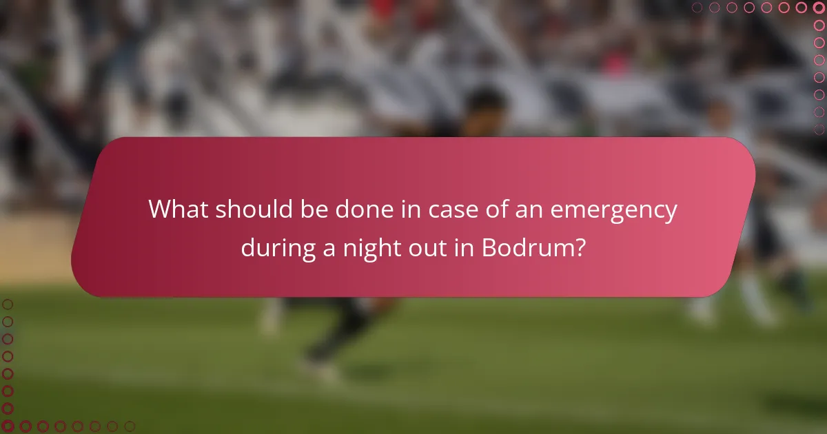 What should be done in case of an emergency during a night out in Bodrum?