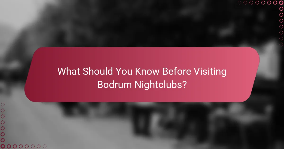 What Should You Know Before Visiting Bodrum Nightclubs?