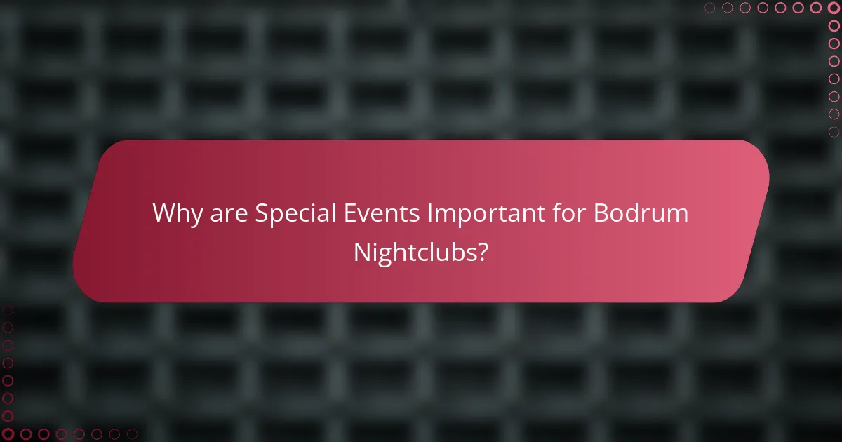 Why are Special Events Important for Bodrum Nightclubs?